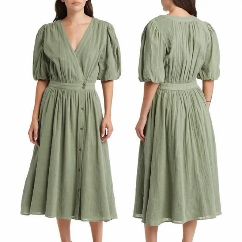 Elegant Olive Green Women's Dress